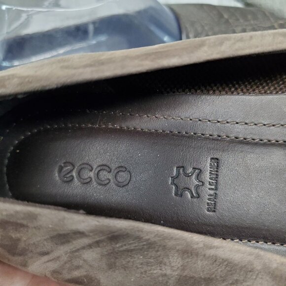 Ecco Shoes Womens EU 42 US 11 Brown Leather Touch Ballerina 2 Flats - Picture 2 of 10